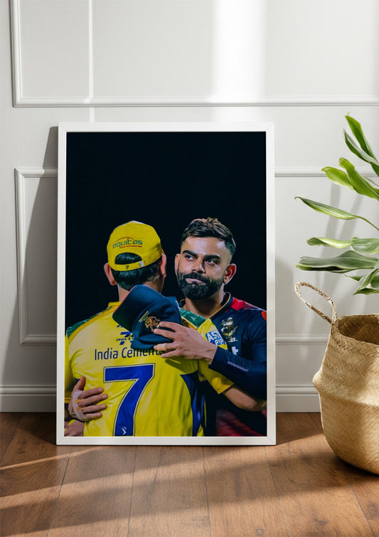 MS Dhoni & Virat Kohli | Cricket Frame & Poster