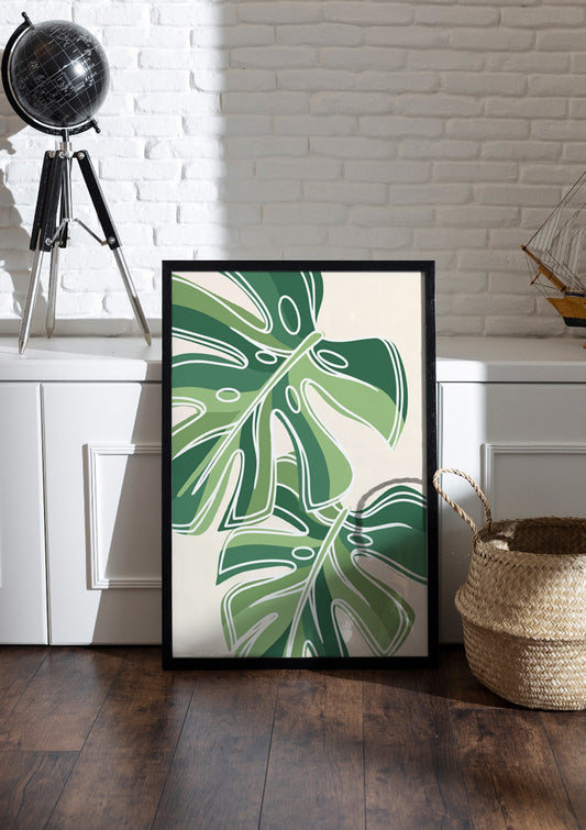 Minimalist Monstera leaf | Abstract & Boho Frames & Posters