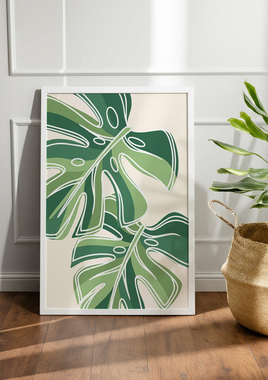 Minimalist Monstera leaf | Abstract & Boho Frames & Posters