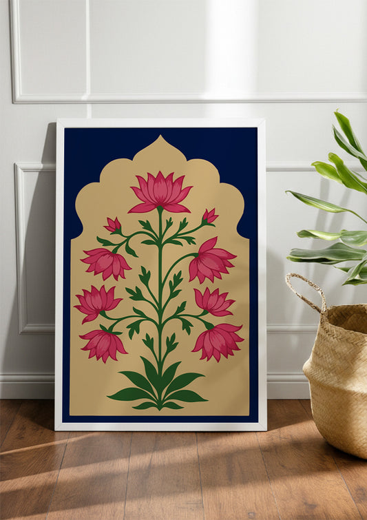 Traditional Indian flower Motif | Abstract & Boho Frames & Posters
