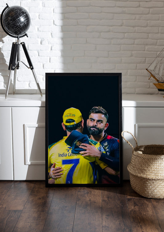 MS Dhoni & Virat Kohli | Cricket Frame & Poster