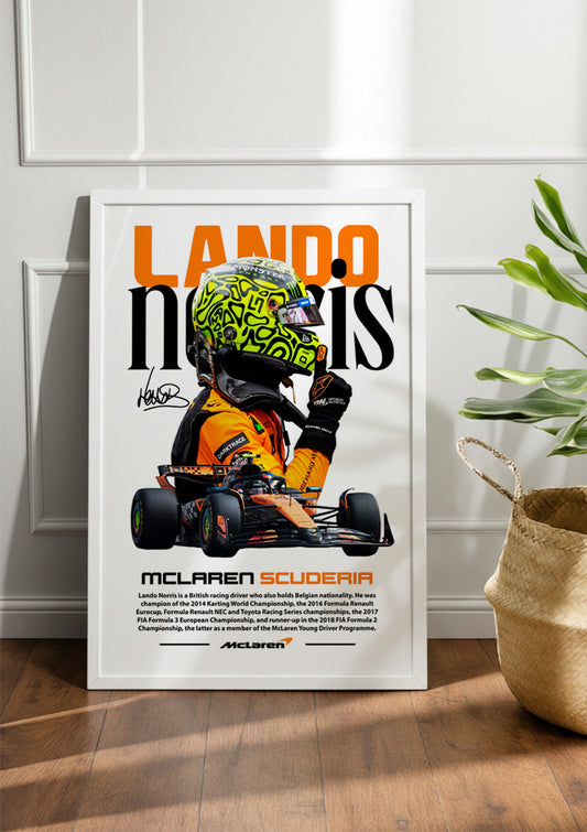 Lando Norris McLaren Formula 1 | F1 Frame & Poster